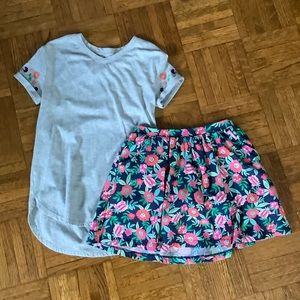 Lands End skirt/shirt set for girls